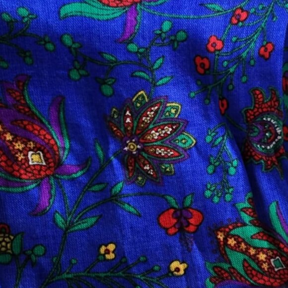 EUC Royal Blue Paisley Square Scarf - Picture 2 of 3